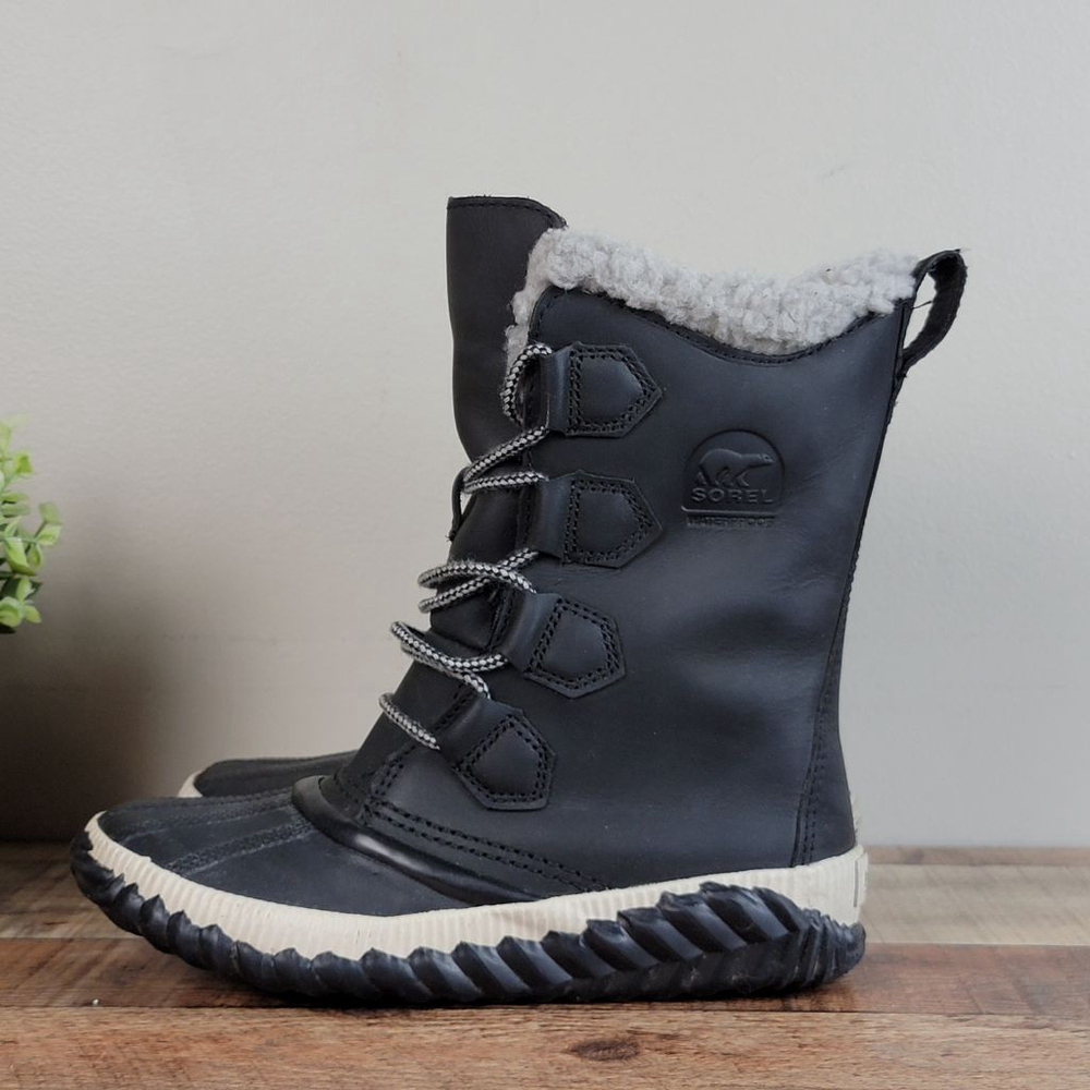 Sorel 5 W Out N About Plus Tall Black Waterproof Mid Calf Duck Boots